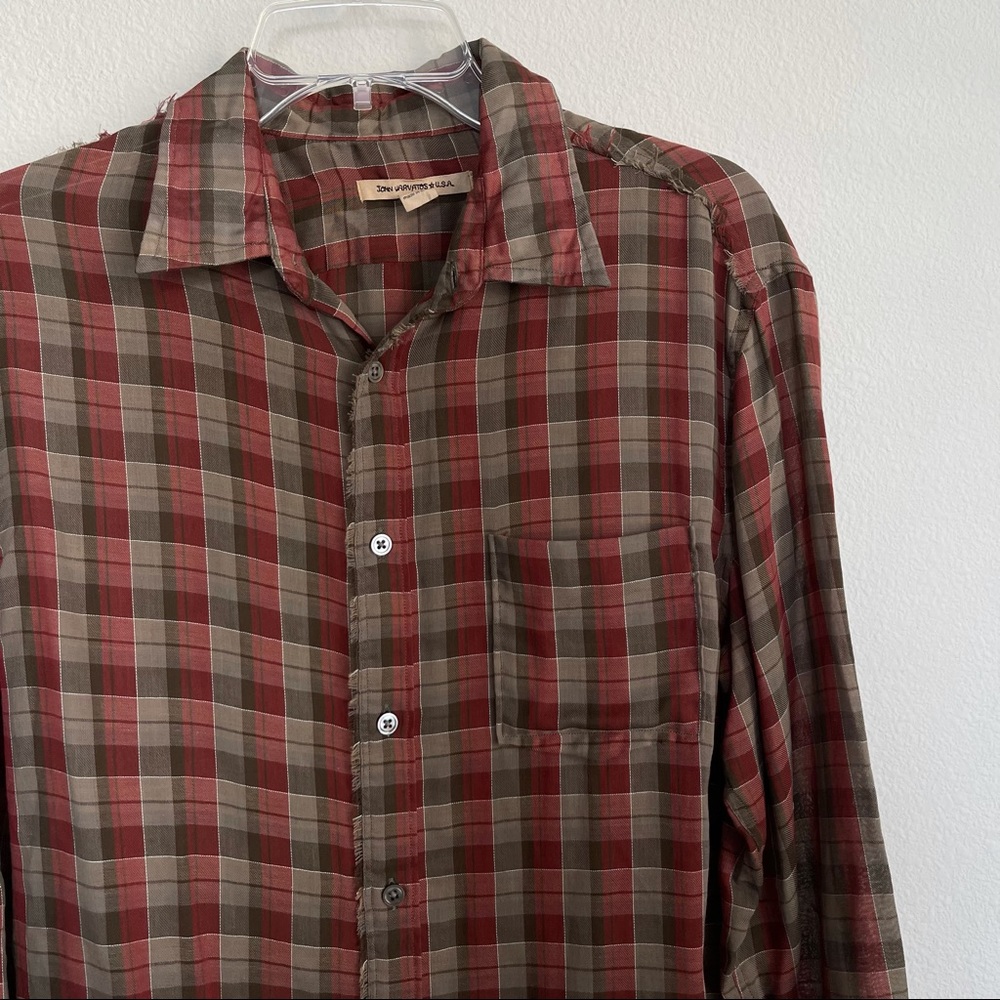 John Varvatos Distress Button Down LS Shirt